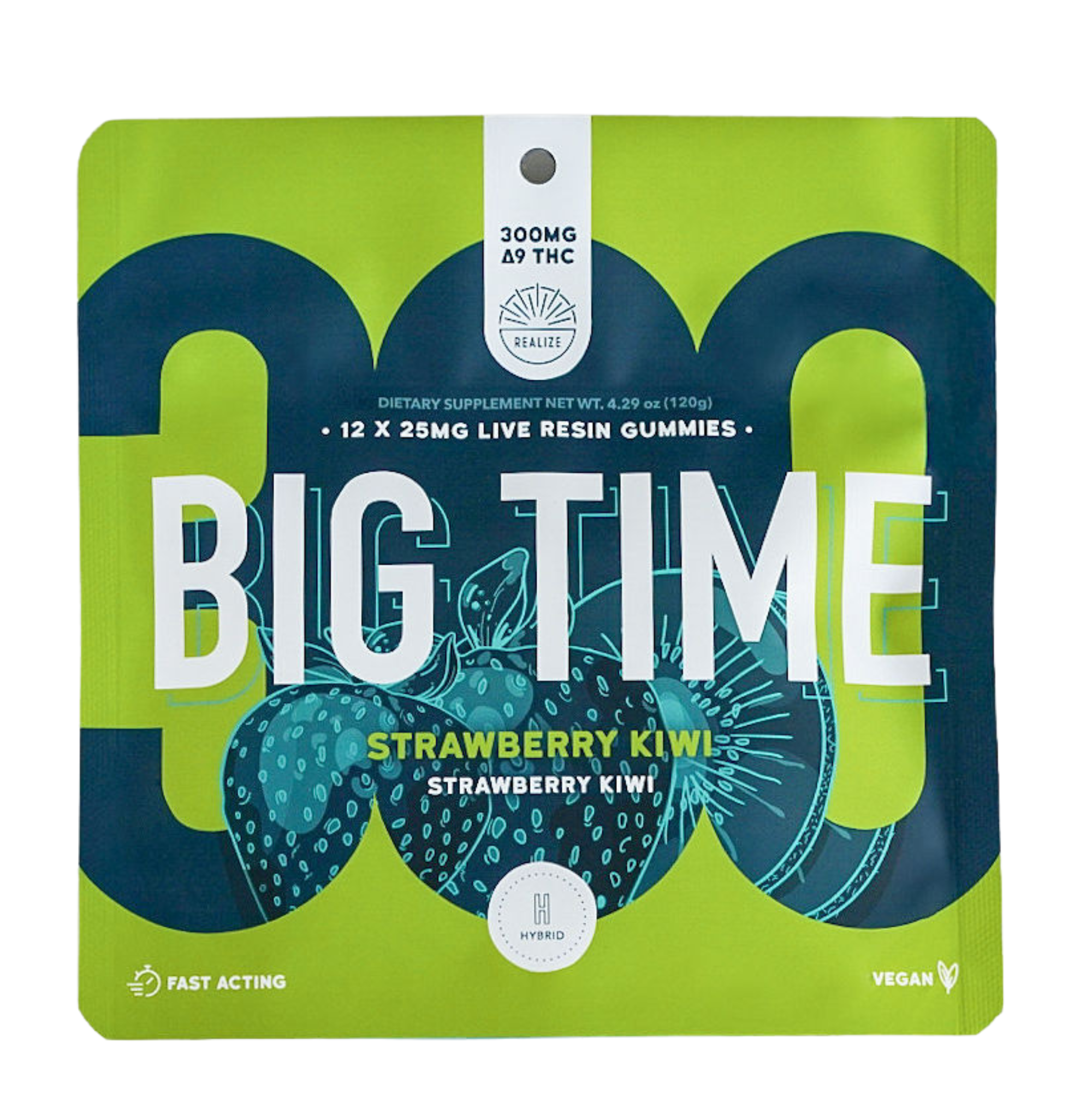 Realize BIG TIME Gummies, Strawberry Kiwi - Strawberry Kiwi