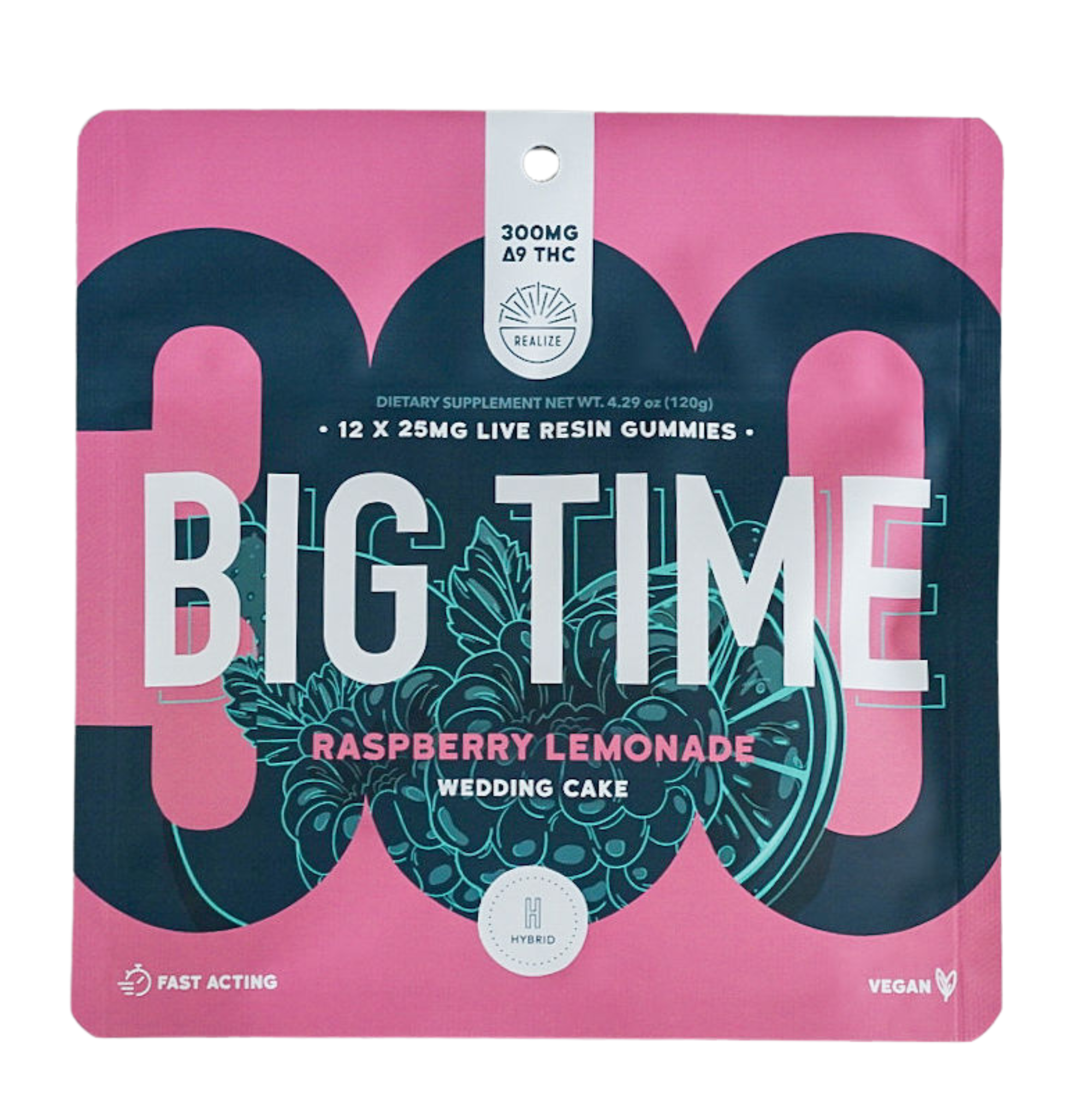 Realize BIG TIME Gummies, Raspberry Lemonade - Wedding Cake