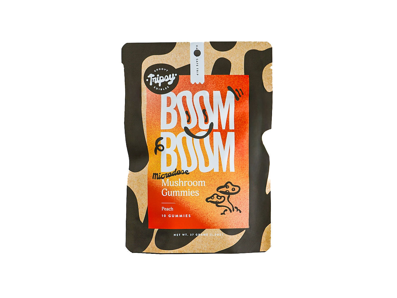 Tripsy BOOM BOOM 10ct. Microdose Mushroom Gummies, Peach