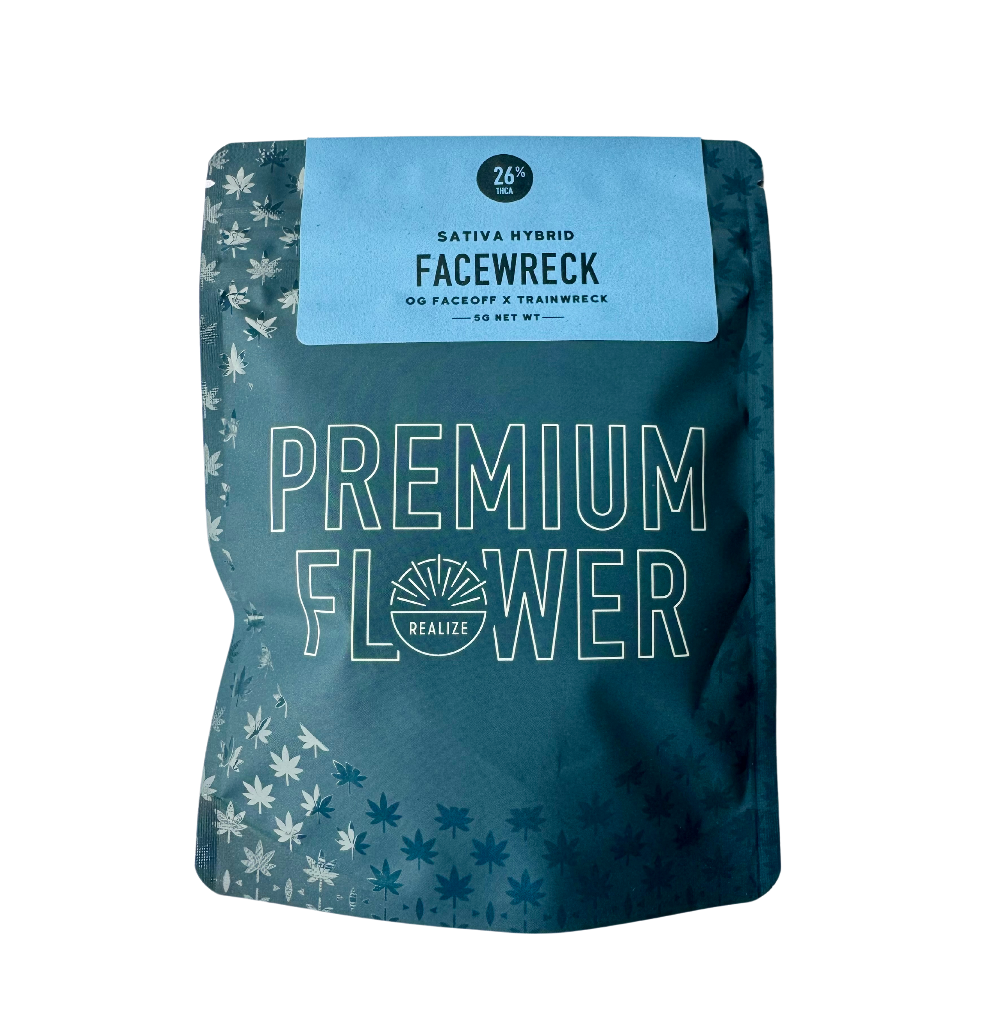 Realize Premium Flower 5 Gram Pouch, Facewreck (Sativa Hybrid)
