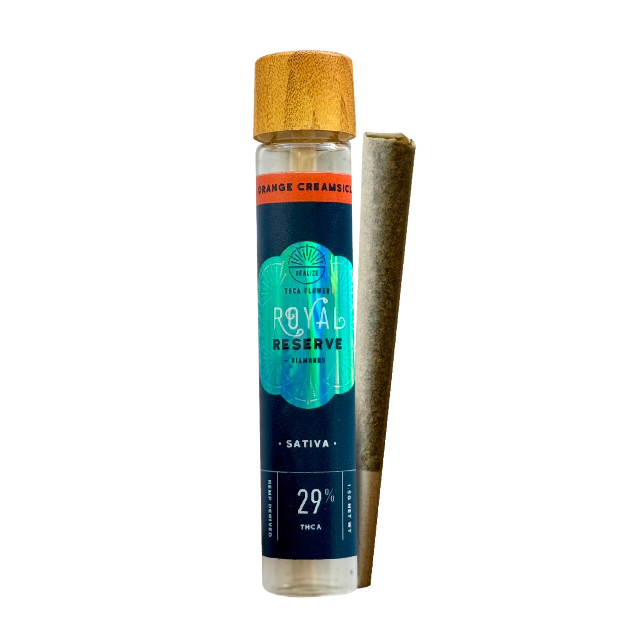 Realize Royal Reserve Pre-Roll with THCA Diamonds, Orange Creamsicle, 1.5g