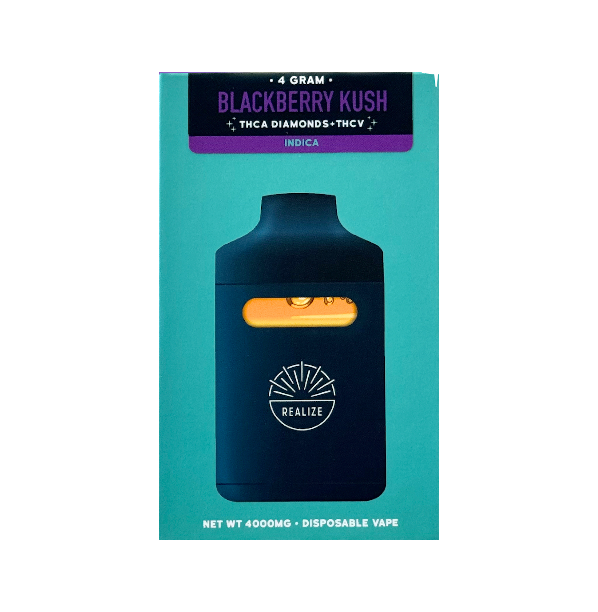 Realize Diamond Bar, Blackberry Kush - 4g Disposable Vape