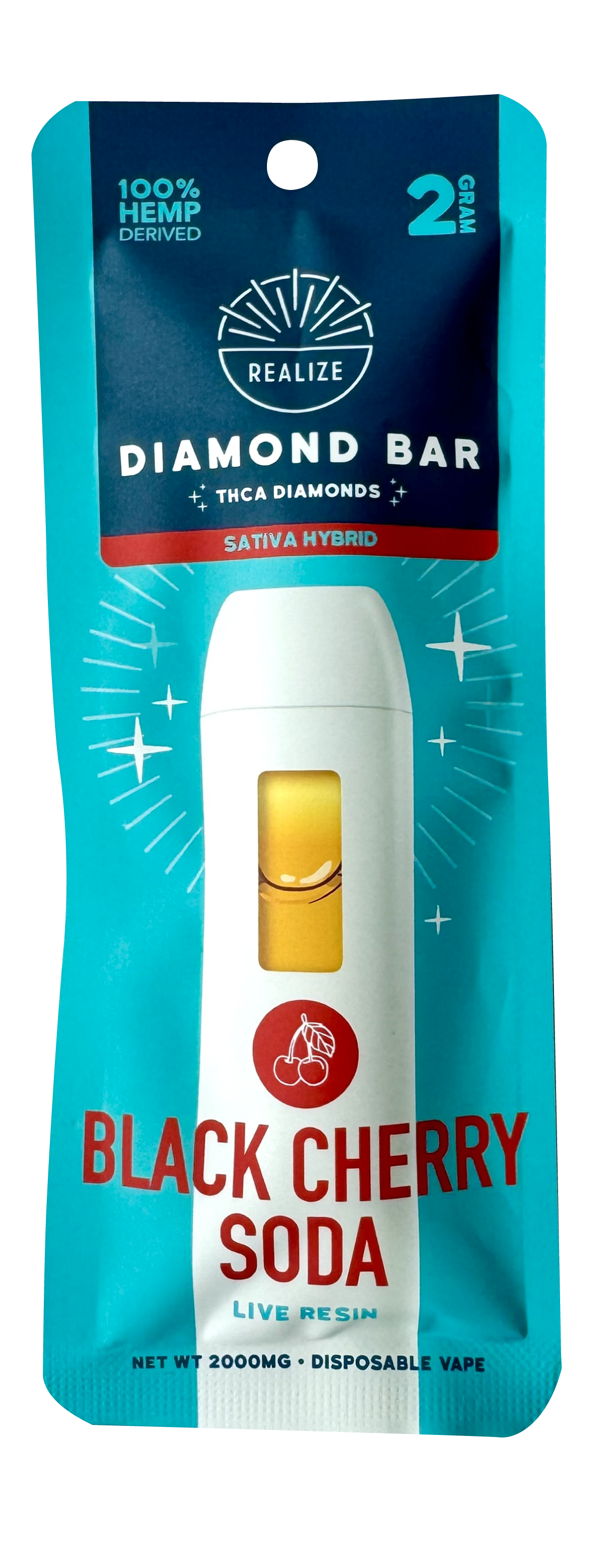 Realize THCA Diamond Bar, Black Cherry Soda - 2g Disposable Vape