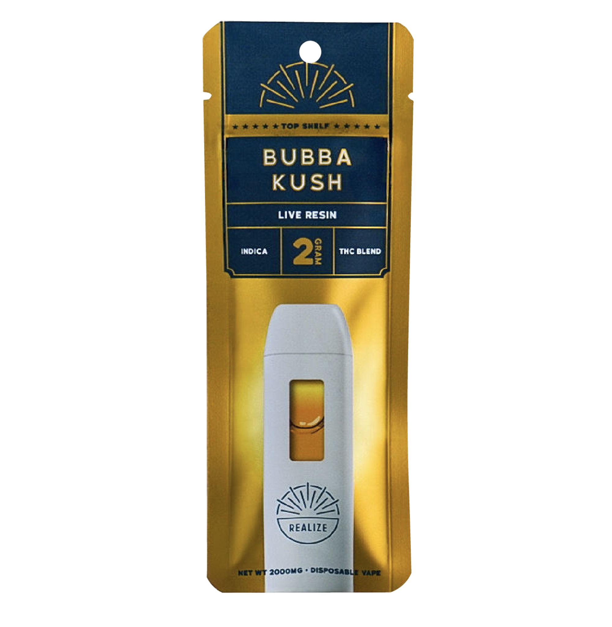 Realize Top Shelf, Bubba Kush - 2g Disposable Vape