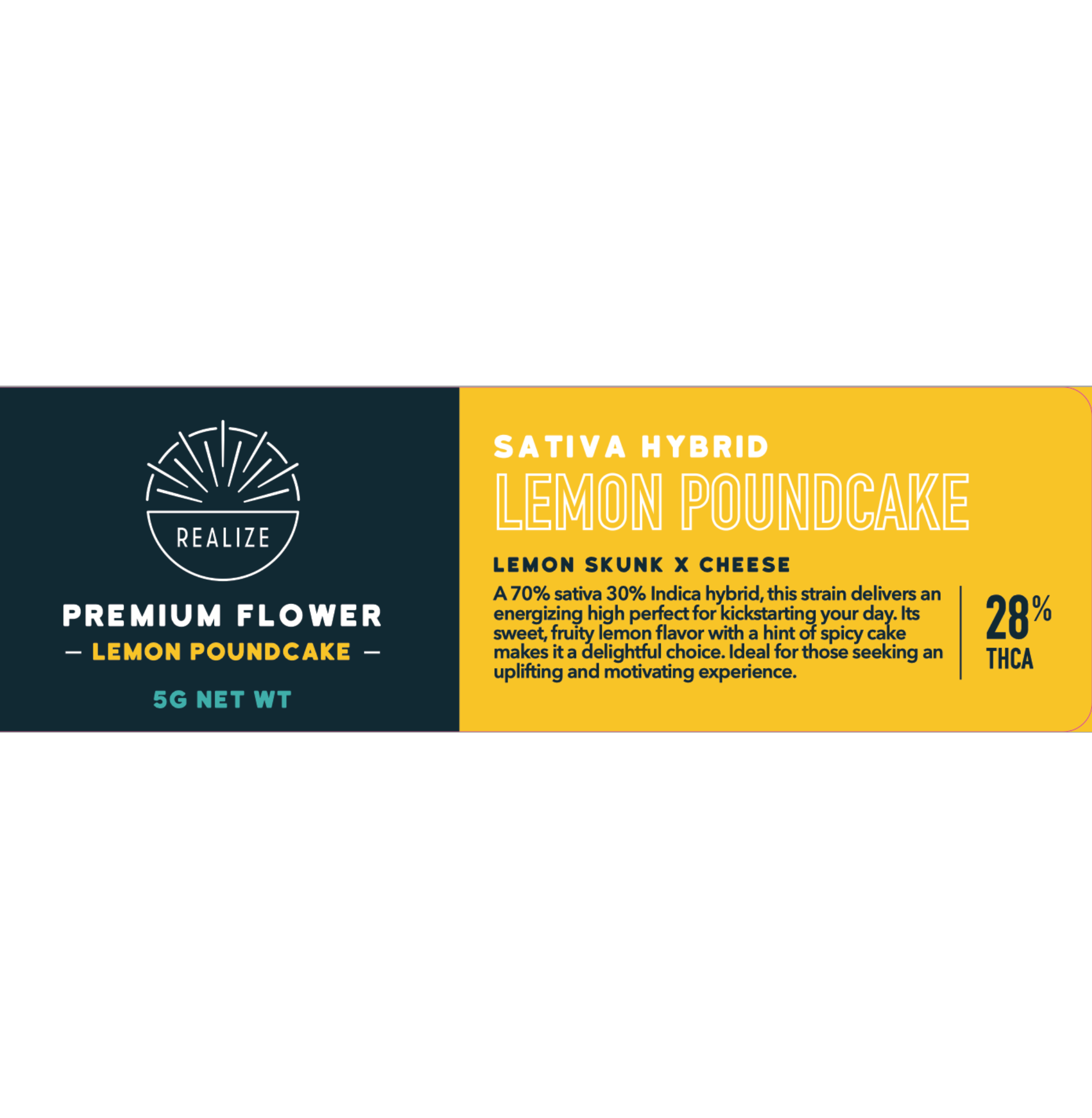 Realize Premium Flower 5 Gram Jar, Lemon Poundcake