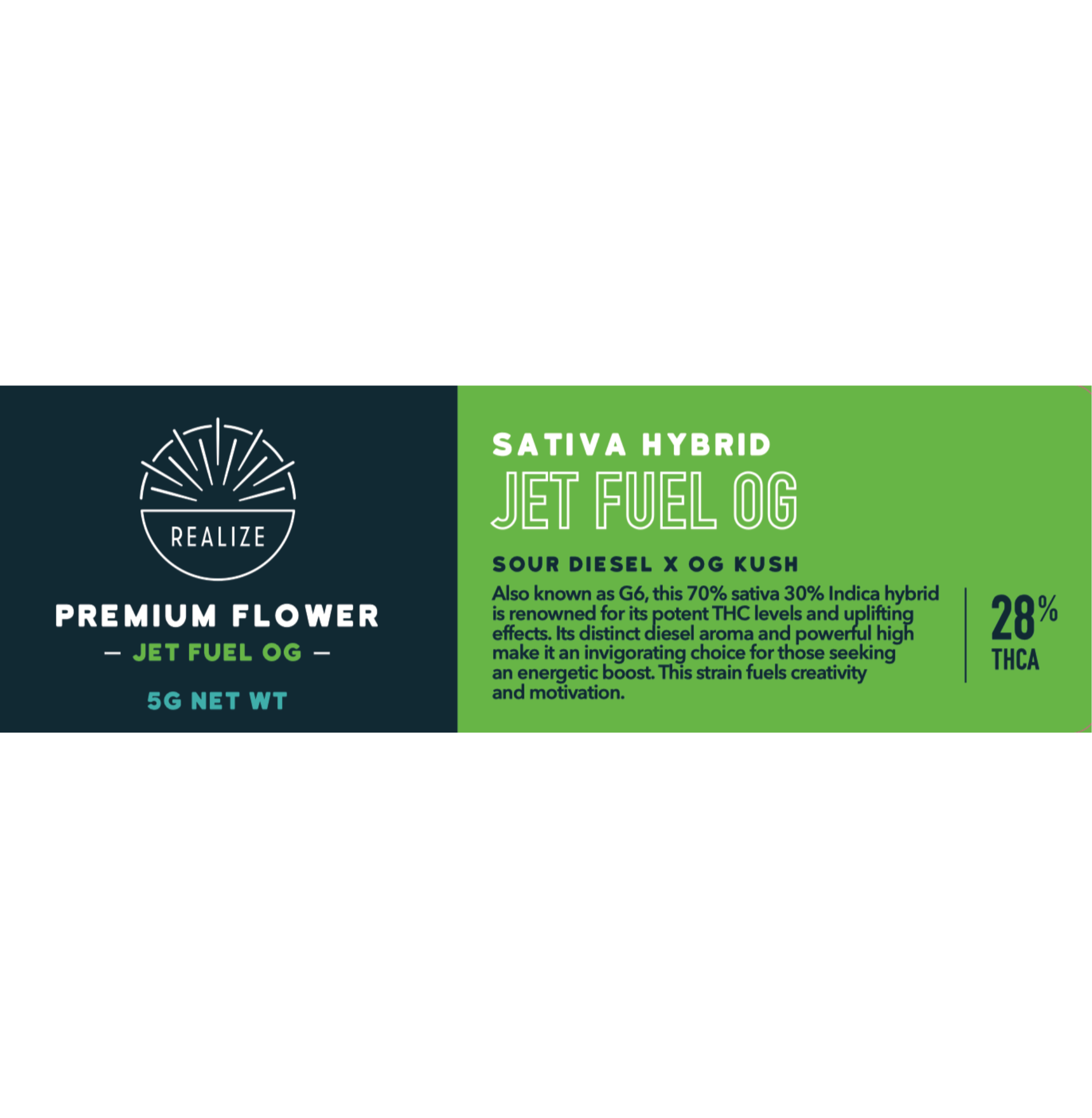 Realize Premium Flower 5 Gram Jar, Jet Fuel OG